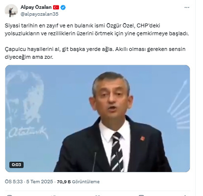 AK Partili Özalan'dan CHP lideri Özel'e tepki: Siyasi tarihin en zayıf ve en bulanık ismi - Resim: 0