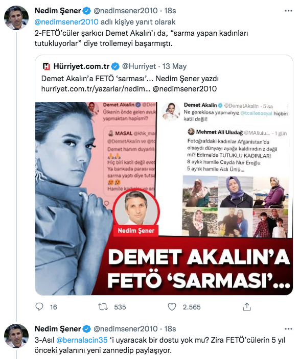 Berna Laçin'i FETÖ kandırdı darbe twiti rezillik Nedim Şener ve Hande Fırat ifşa etti meğer... - Resim: 4