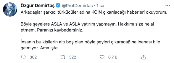 Ekonomist Özgür Demirtaş’tan yatırımcıya kripto para uyarısı: Hakkımı size helal etmem - Resim: 0