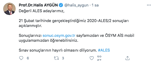 2020-ALES/2 sonuçları açıklandı - Resim: 0