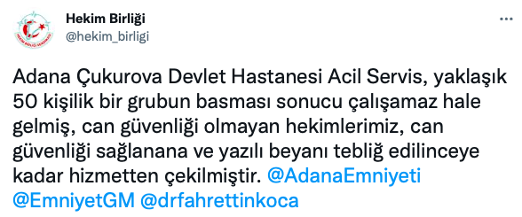 Çukurova Devlet Hastanesi acilini 50 kişilik grup bastı! Doktorlar çalışmayı bıraktı - Resim: 0