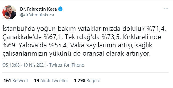 Sağlık Bakanı Fahrettin Koca'dan 5 il için uyarı - Resim: 0