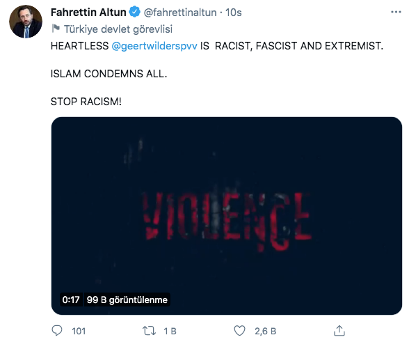 Fahrettin Altun'dan Wilders'ın ramazan ayı paylaşımına tepki - Resim: 0