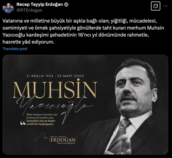 Cumhurbaşkanı Erdoğan, Muhsin Yazıcıoğlu'nu andı - Resim: 0