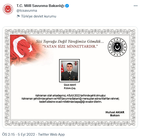 Suriye'deki helikopter kazası! Milli Savunma Bakanlığı acı haberi paylaştı; 1 askerimiz şehit düştü - Resim: 0