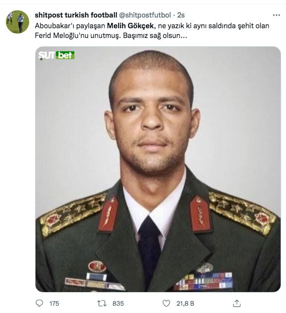 Melih Gökçek orgeneral forması giydirilmiş Beşiktaş'ın eski golcüsü Aboubakar'ı şehit sandı - Resim: 4