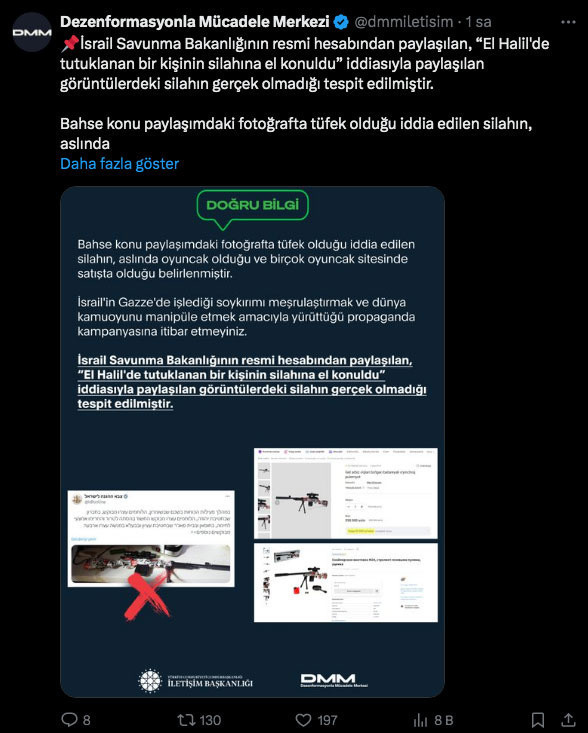 İletişim Başkanlığı İsrail'in silah yalanını ortaya çıkardı - Resim: 0