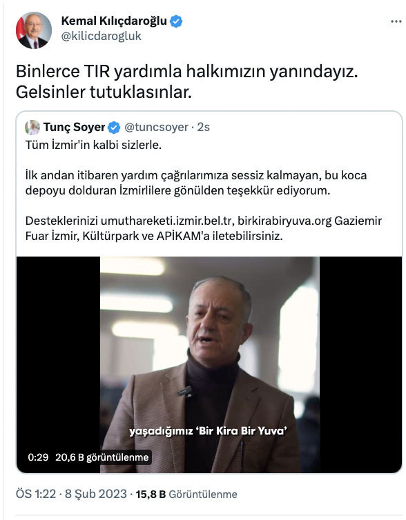 Kılıçdaroğlu: Binlerce TIR yardımla halkımızın yanındayız, gelsinler tutuklasınlar - Resim: 0