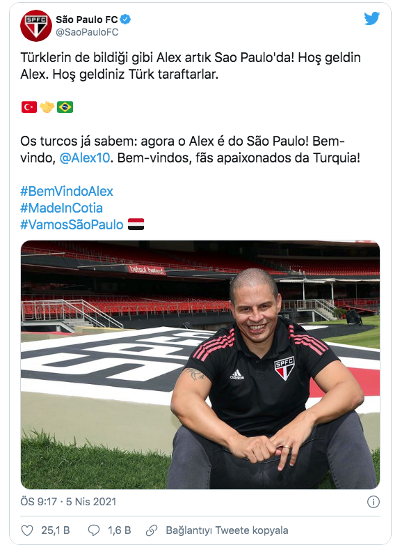 Sao Paulo'dan Türkiye'ye Alex de Souza mesajı - Resim: 0