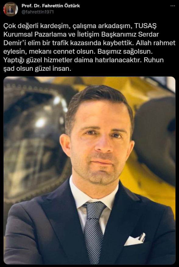 TUSAŞ İletişim Başkanı Serdar Demir trafik kazasında hayatını kaybetti - Resim: 0