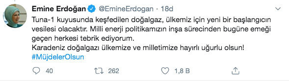 Emine Erdoğan'dan Karadeniz'de keşfedilen doğalgaza ilişkin paylaşım - Resim: 0