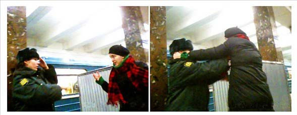 Kadın polislerle zorla öpüştüler! - Resim: 2