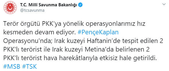 MSB paylaştı! 4 terörist böyle etkisiz hale getirildi - Resim: 0