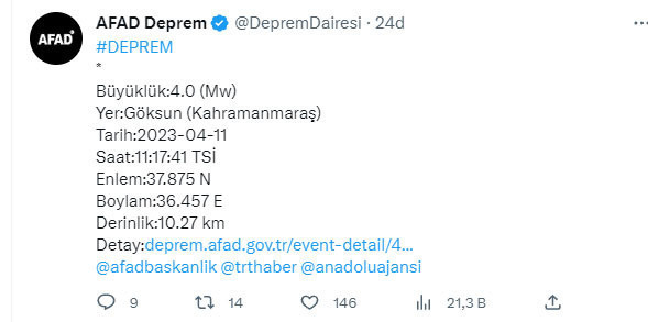 Kahramanmaraş'ta panik yaratan deprem! AFAD duyurdu son depremin şiddeti kaç? - Resim: 0