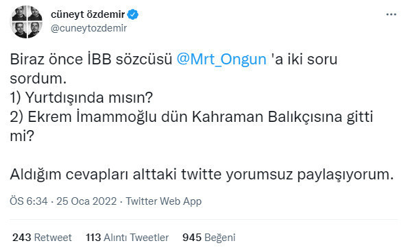 Cüneyt Özdemir sosyal medyadan paylaştı! Murat Ongun'a sordu - Resim: 0