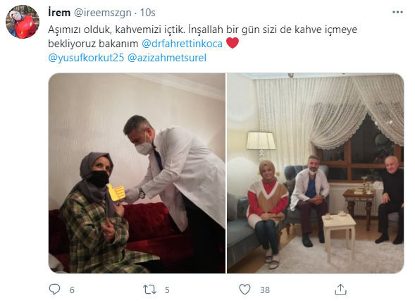 Covid-19 aşısı olmak istemeyen öğretmeni, Sağlık Bakanı Fahrettin Koca ikna etti - Resim: 0