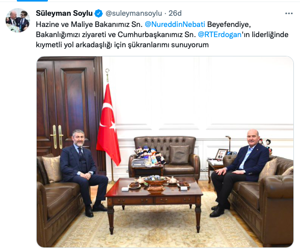 Bakan Nureddin Nebati İçişleri Bakanlığı'nda: Süleyman Soylu'ya destek ziyaretine Soylu'dan teşekkür - Resim: 1