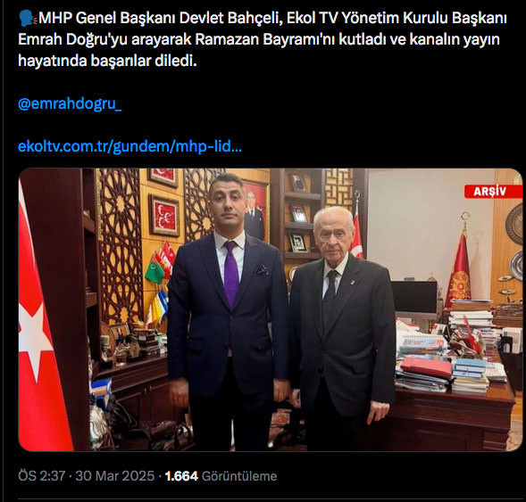 Devlet Bahçeli Emrah Doğru'yu aradı mesaiye başlayacağı tarihi açıkladı - Resim: 0