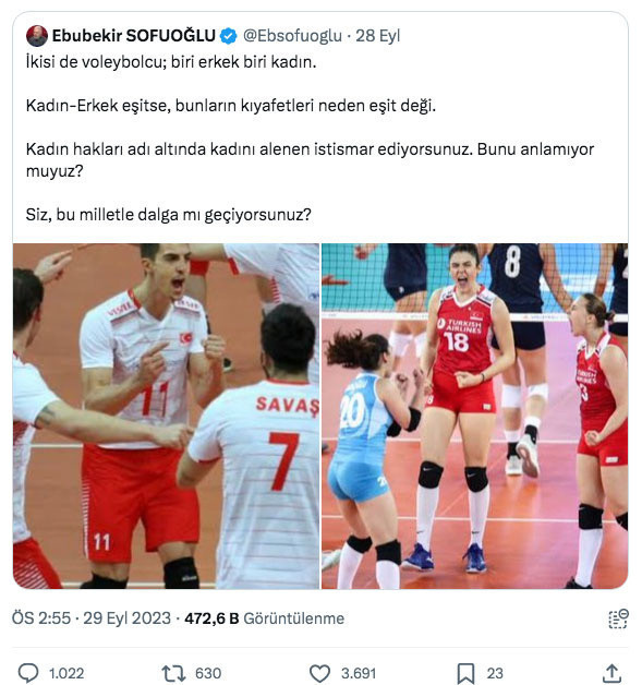 Ebubekir Sofuoğlu'ndan voleybolcuların kıyafetleriyle ilgili 'biz sapıkça bakıyormuşuz' yorumuna yanıt - Resim: 1
