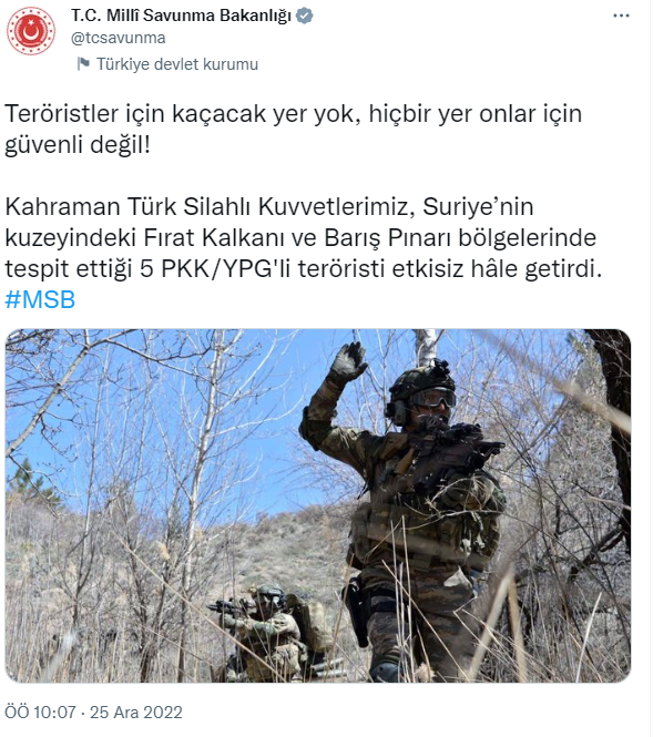 MSB, PKK'ya vurulan son darbeyi duyurdu! Teröristler etkisiz hale getirildi - Resim: 0