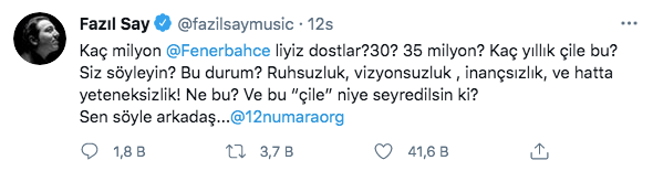Fenerbahçe, Fazıl Say'ı çıldırttı: Kaç yıllık çile bu; ruhsuzluk, inançsızlık... - Resim: 0