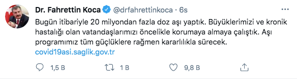 Fahrettin Koca: 55 yaş üzerine aşılama başladı - Resim: 1