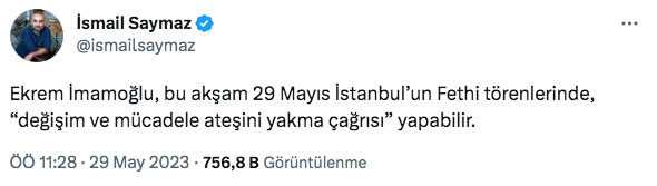 Ekrem İmamoğlu 'her şey yeniden başlıyor' dedi İsmail Saymaz: İmamoğlu değişim meşalesini yakabilir - Resim: 0