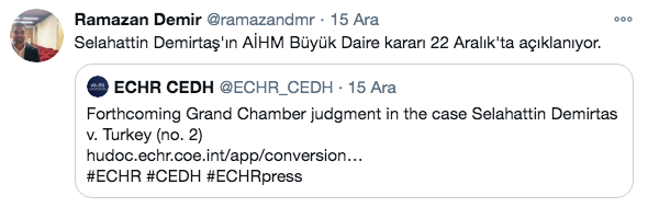 AİHM, Selahattin Demirtaş kararını 22 Aralık’ta açıklayacak - Resim: 1