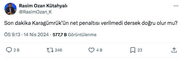 Rasim Ozan Kütahyalı'nın Karagümrük Fenerbahçe maçı paylaşımı olay oldu - Resim: 0