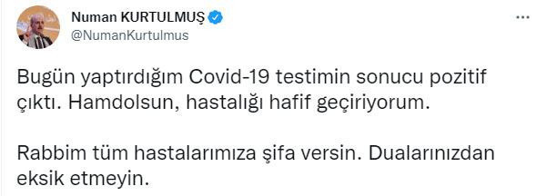 Numan Kurtulmuş koronavirüse yakalandı! - Resim: 0