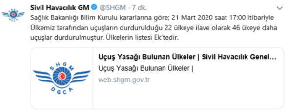 46 ülkeye daha uçuşlar durduruldu! Sivil Havacılık Genel Müdürlüğü açıkladı - Resim: 1