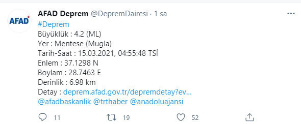 Muğla'nın Menteşe ilçesinde 4,2 büyüklüğünde deprem! AFAD'dan açıklama geldi - Resim: 0