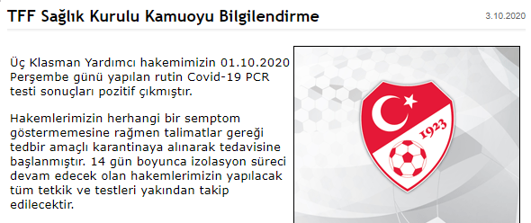 Türkiye Futbol Federasyonu: 3 hakemin koronavirüs testleri pozitif çıktı - Resim: 0