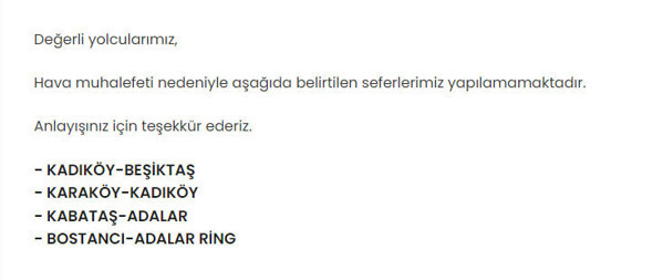 İstanbul'da bazı vapur seferleri iptal edildi - Resim: 0