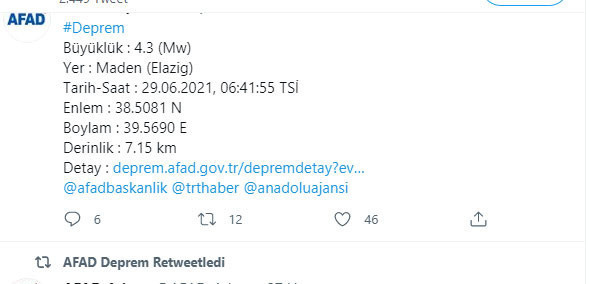 Elazığ'da 4.3 şiddetinde deprem! AFAD'dan son dakika açıklama - Resim: 0