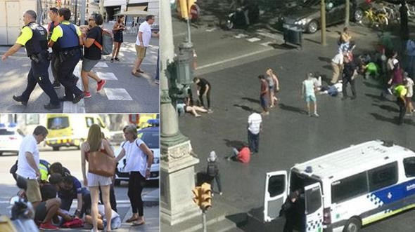 Barcelona'da minibüs kalabalığın arasına daldı - Resim: 1