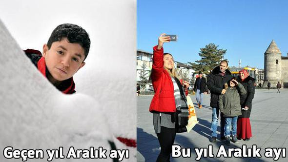 Erzurum'da şaşırtan hava durumu - Resim: 1