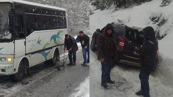 Onlarca araç ve yolcu mahsur kaldı! - Resim: 1
