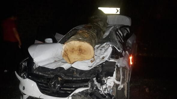 Ordu'da otomobilin üzerine tomruk düştü 3 yaralı - Resim: 3