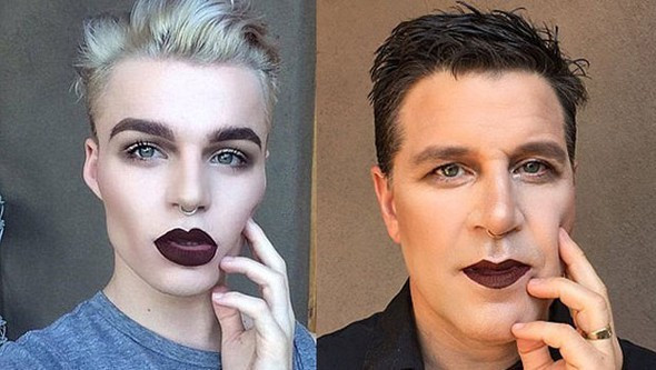 Erkekler de makyaj yapsın diyen oğluna destek verdi - Resim: 1