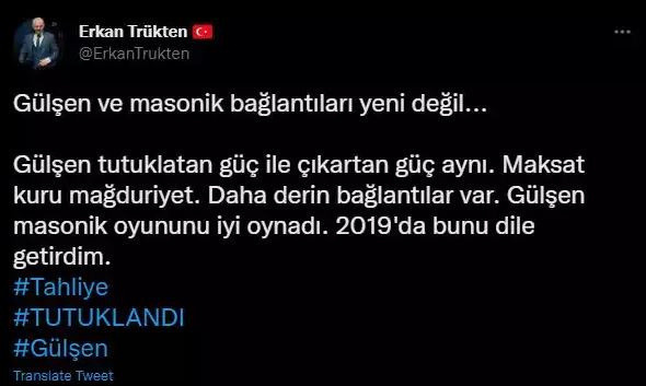 Yazar Erkan Trükten: Gülşen'i Masonlar içeri attırdı daha sonra da çıkarttı - Resim: 1