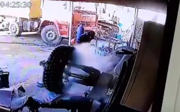 Tamir ettiği lastik bomba gibi patlayınca... - Resim: 4