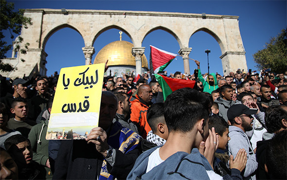 Mescid-i Aksa'da Türk bayraklı Kudüs protestosu - Resim: 3