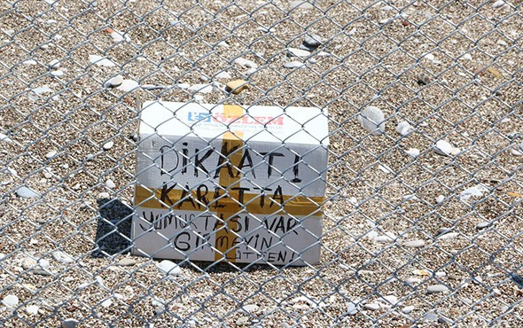 Sahilin ortasında önce tel örgü ardından şerit ve polis koruması!  - Resim: 3