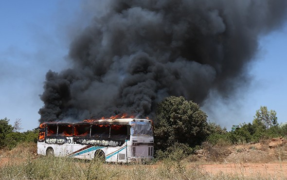 Antalya Konyaaltı'nda tur otobüsü alev alev yandı! - Resim: 4