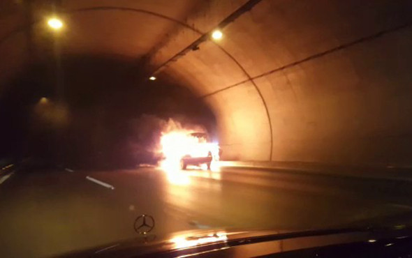 Tünelde yanan araç böyle infilak etti! - Resim: 2