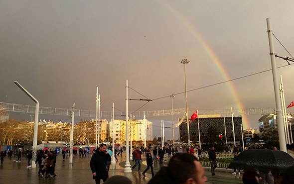 Muhteşem görüntüler: İstanbul'da gökkuşağı sürprizi! - Resim: 1