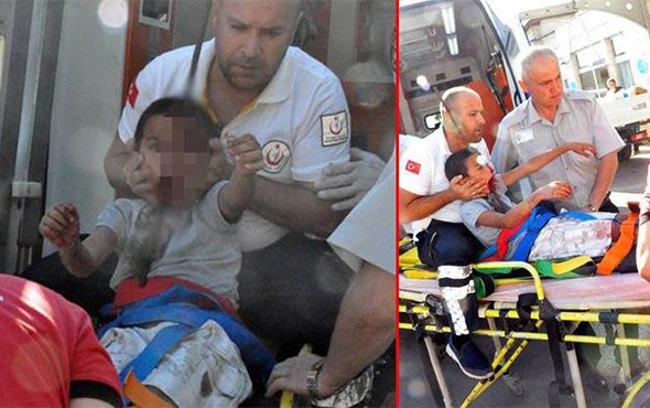 5 metreden düşen çocuğun başına demir çubuk saplandı! - Resim: 1