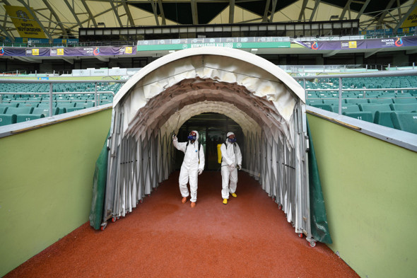 Konyaspor-Fenerbahçe mücadelesi öncesi Corona virüs temizliği - Resim: 0