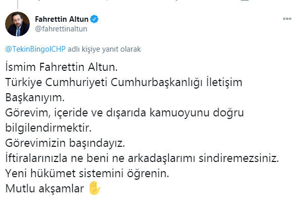 Fahrettin Altun'dan CHP'li Bingöl'e sert cevap - Resim: 0